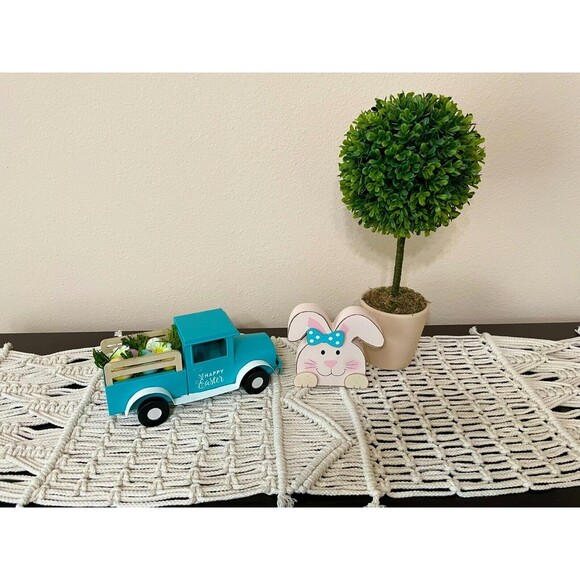 Dining Table Runner Macrame Handwoven 86x13 Long Bohemian Wedding Party Coastal - Picture 10 of 11